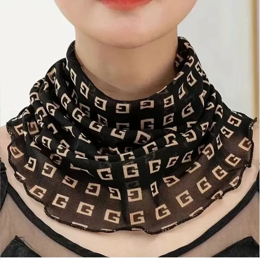 NWT Designer-Style POLKA-DOT Sheer Classic Infinity Ruffle Neck Scarf